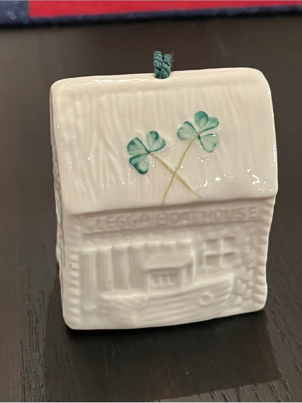 Belleek Clegga Boathouse Christmas Bell Ornament
